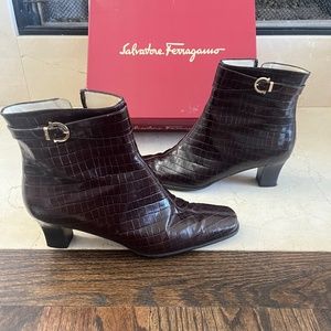 Salvatore Ferragamo Fall Booties - Calf Crocodile Booties